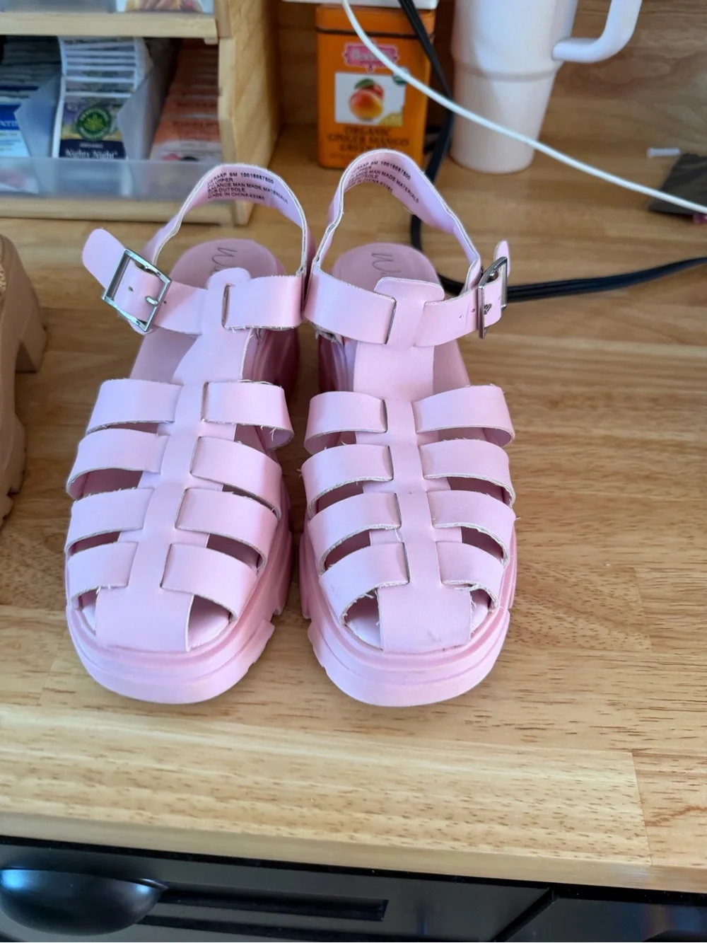 Wild Pair Pink Platform Fisherman Sandals